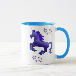 TecknadblåttUnicorn och stjärnamugg Mugg