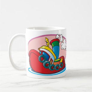 Tecknadbogserbåt Kaffemugg