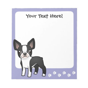 TecknadBoston Terrier Anteckningsblock