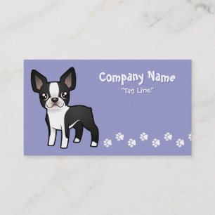 TecknadBoston Terrier Visitkort