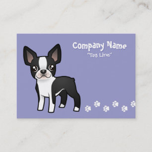 TecknadBoston Terrier Visitkort