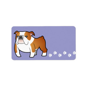 Tecknadbulldogg Adressetikett