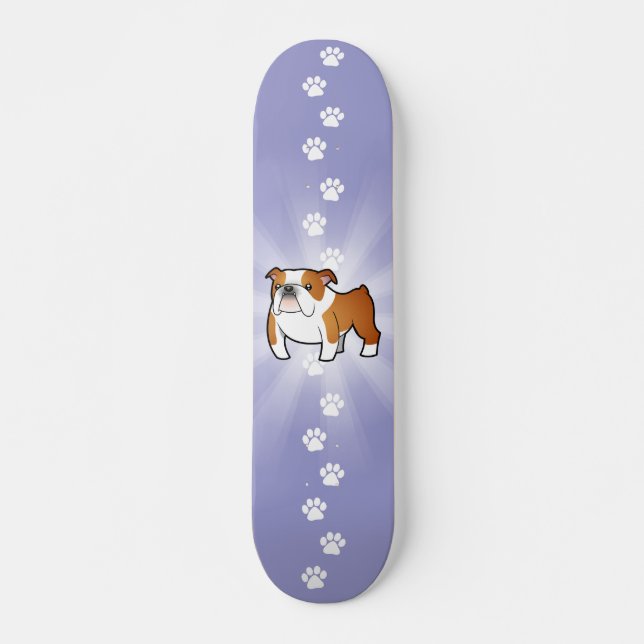 Tecknadbulldogg Skateboard Bräda 20 Cm (Framsida)