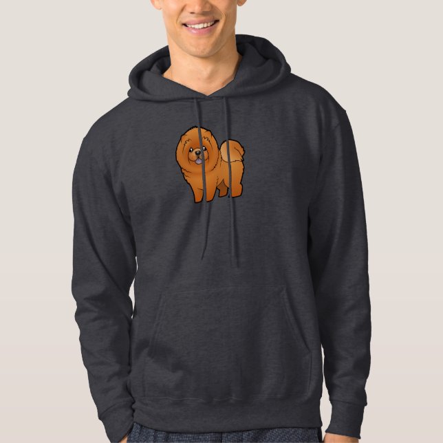 TecknadChowChow Hoodie (Framsida)