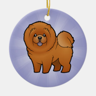 TecknadChowChow Julgransprydnad Keramik