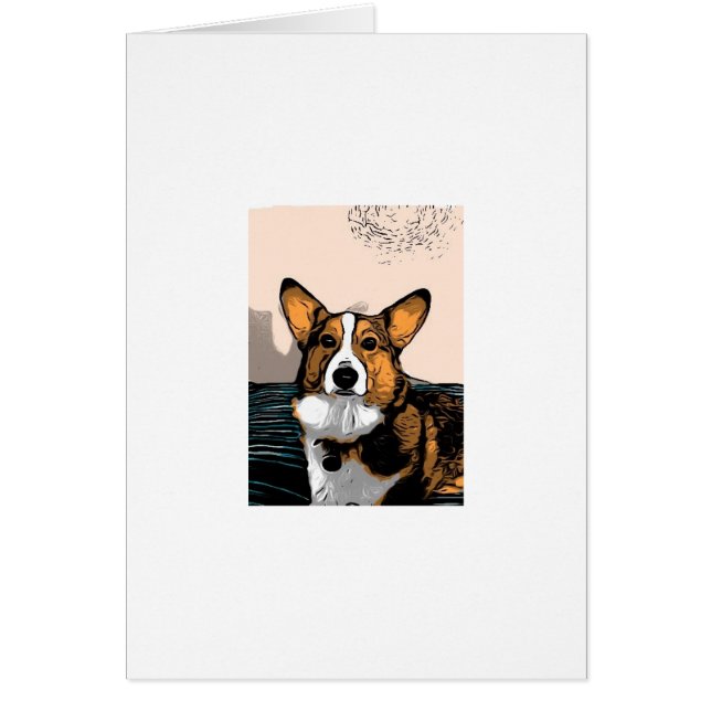 TecknadCorgi Hälsningskort (Framsidan)