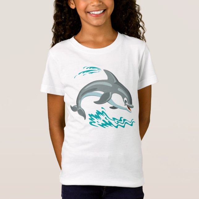 tecknaddelfin tee shirt (Framsida)
