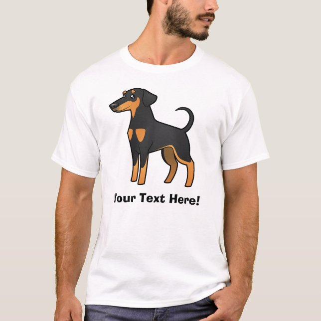 TecknadDobermanPinscher (diskettöron) T Shirt (Framsida)