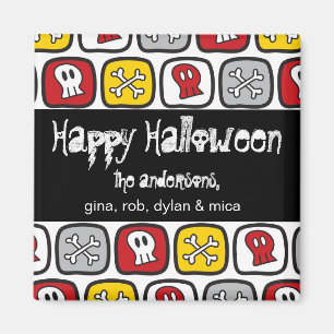 Tecknaddöskallar- & benHalloween magnet
