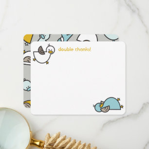 Tecknade ankor/anklingar Tvillingar Baby Shower/Fö Tack Kort