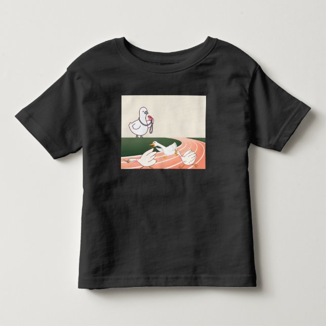 Tecknade ankor som tävlar t shirt (Framsida)
