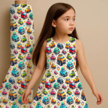 Tecknade bilar Färgglada barn Barnkammarduktryck