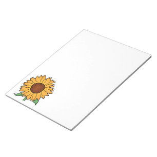 Tecknade blommor, sommarblommor solros anteckningsblock