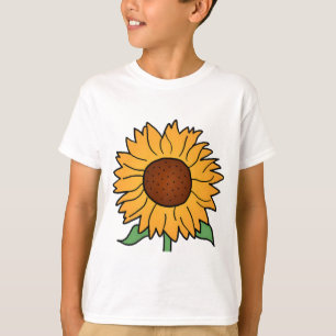 Tecknade blommor, sommarblommor solros tröja