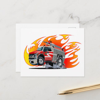 Tecknade brandbilar vykort