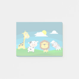 Tecknade djur post-it block