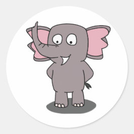 Tecknade figurer Elephant Runt Klistermärke