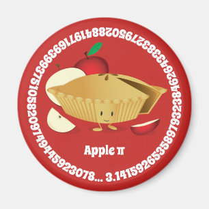 Tecknade figurer för den Pi-dagApple pajen Magnet