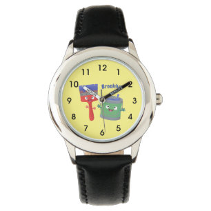 Tecknade figurer för färgpensel armbandsur