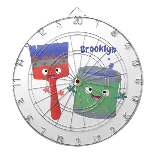 Tecknade figurer för färgpensel darttavla (Framsidan)