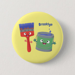 Tecknade figurer för färgpensel knapp