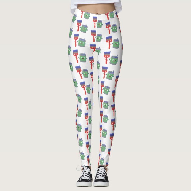 Tecknade figurer för färgpensel leggings (Framsida)