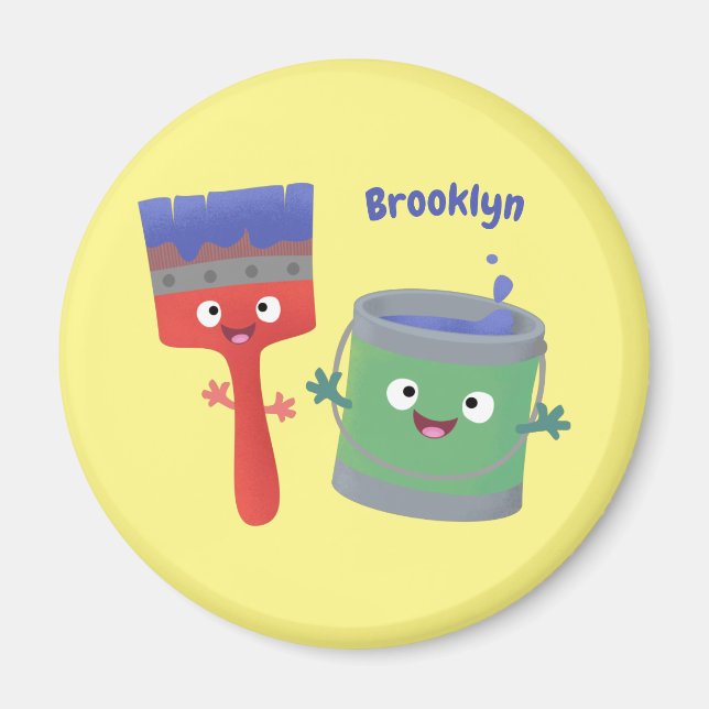 Tecknade figurer för färgpensel magnet (Framsidan)