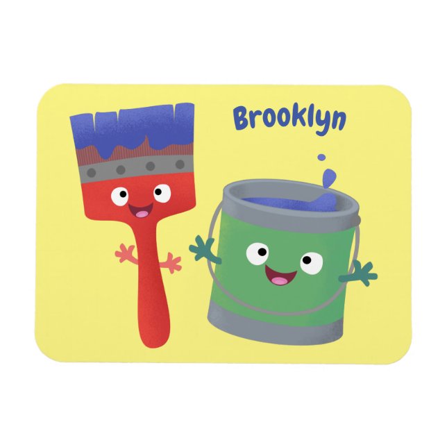 Tecknade figurer för färgpensel magnet (Horisontell)