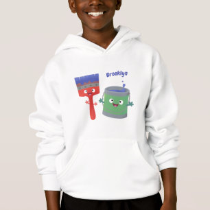 Tecknade figurer för färgpensel t shirt