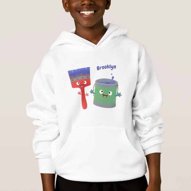 Tecknade figurer för färgpensel t shirt (Framsida)