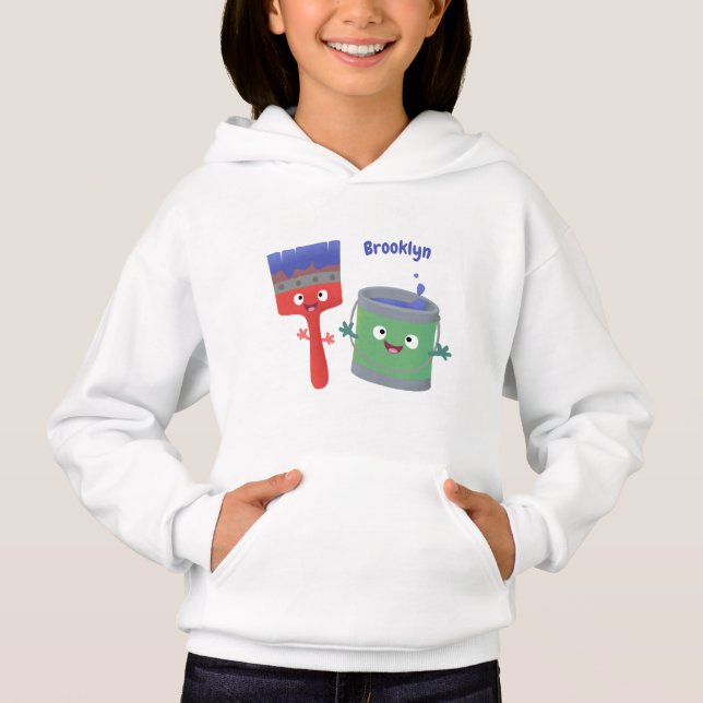 Tecknade figurer för färgpensel t shirt (Framsida)