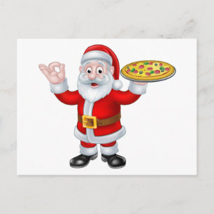 Tecknade figurer för jultomtenPizzajul Helg Vykort