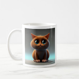 tecknade figurer illustration av en söt katt kaffemugg