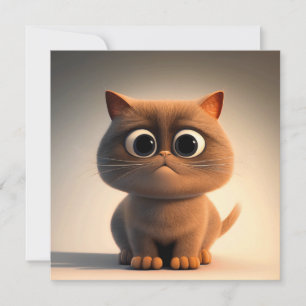 tecknade figurer illustration av en söt katt kort