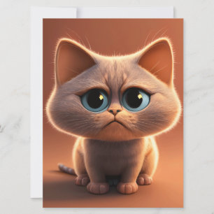 tecknade figurer illustration av en söt katt kort