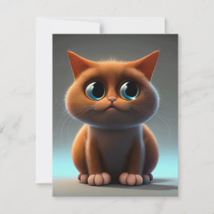 tecknade figurer illustration av en söt katt kort