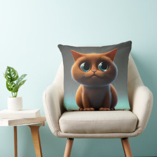tecknade figurer illustration av en söt katt kudde