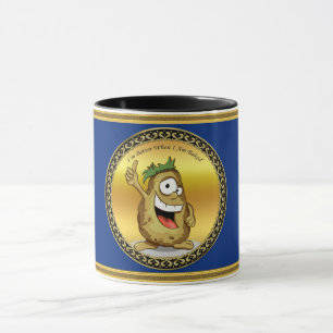 Tecknade figurer-potatis med grönt hår mugg
