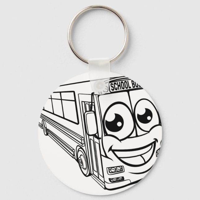 Tecknade figurer School Buss Mascot Nyckelring (Framsida)