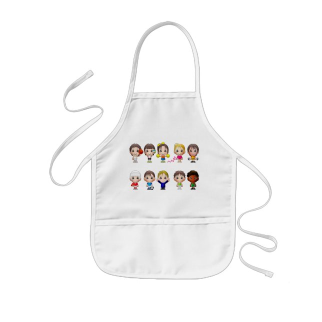 Tecknade figurer ungar apron. barnförkläde (Framsidan)