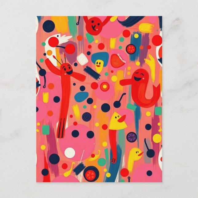 Tecknade figurer vykort (Framsida)