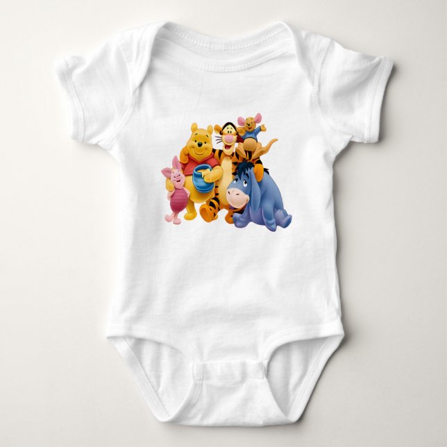 Tecknade figurer Winnie Pooh Bear Honung Anime Bab T Shirt (Framsida)