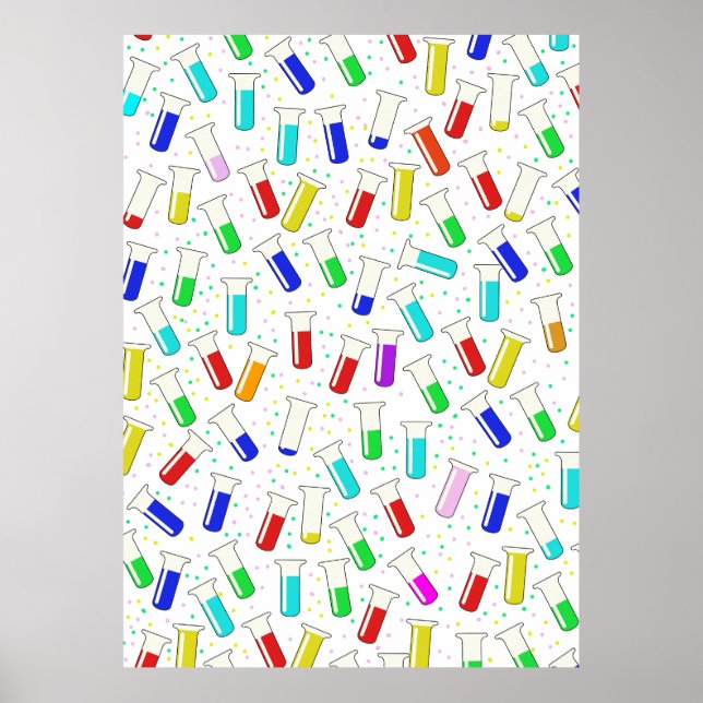Tecknade glasprovrör poster (Framsidan)