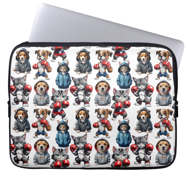 Tecknade katter och hundar design  laptop fodral (Framsidan)