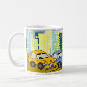 Tecknade laddhybrider kaffemugg