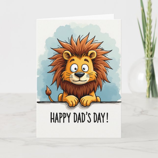 Tecknade pappors dag kramkort kort (Framsida)