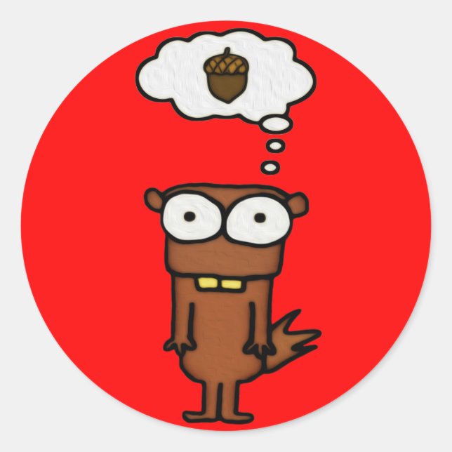 Tecknadekorre Runt Klistermärke (Framsida)