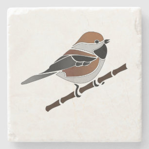 Tecknaden Adsible Boreal Chickadee Bird Stenunderlägg