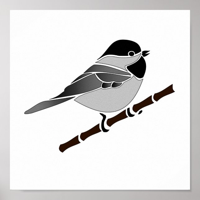 Tecknaden Adsible Carolina Chickadee Poster (Framsidan)