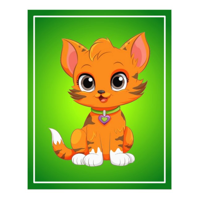 Tecknaden Adsible Cat Fototryck (Framsidan)